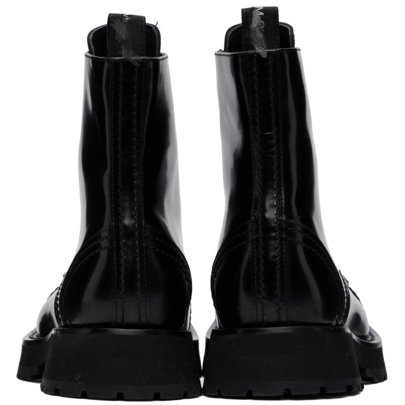 Black leather boots from Short Boots With Thick Soles And Raised Inside, luxury fashion for all