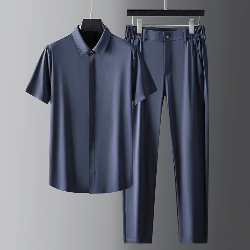 Fashion Business Men’s Short-sleeve Shirt Suit