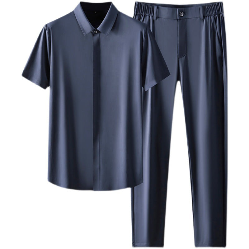 Fashion Business Men’s Short-sleeve Shirt Suit