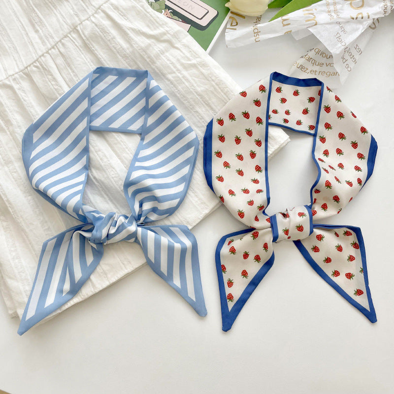 Silk Scarf Women’s Long Ribbon Fresh Decoration Hair Rope