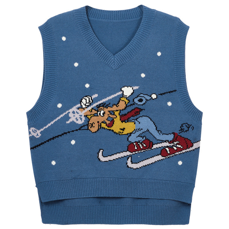 Knit Ski Sleeveless Sweater Vest