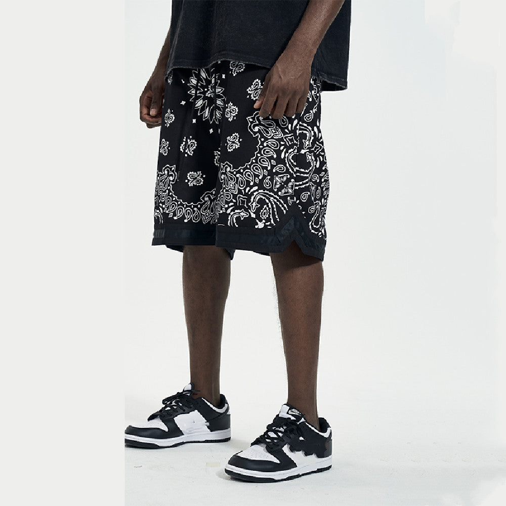 Splicing Hanging Crotch Military Cloth Hip-hop Men’s Shorts
