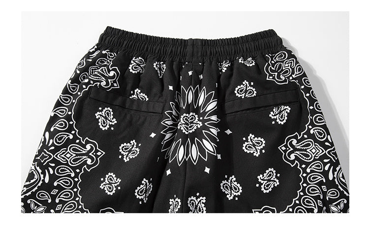 Splicing Hanging Crotch Military Cloth Hip-hop Men’s Shorts