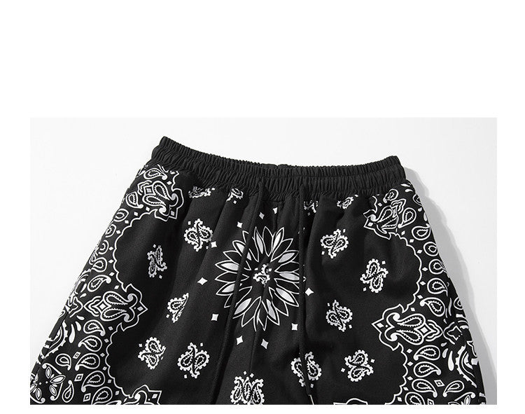 Splicing Hanging Crotch Military Cloth Hip-hop Men’s Shorts