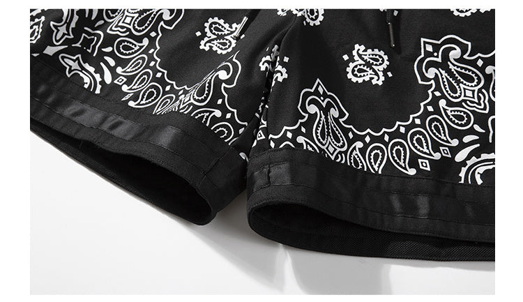 Splicing Hanging Crotch Military Cloth Hip-hop Men’s Shorts