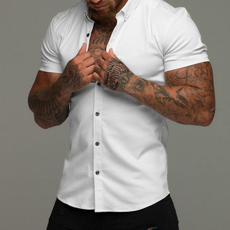 Muscle Men’s Fitness Shirt Short Sleeve - White / M