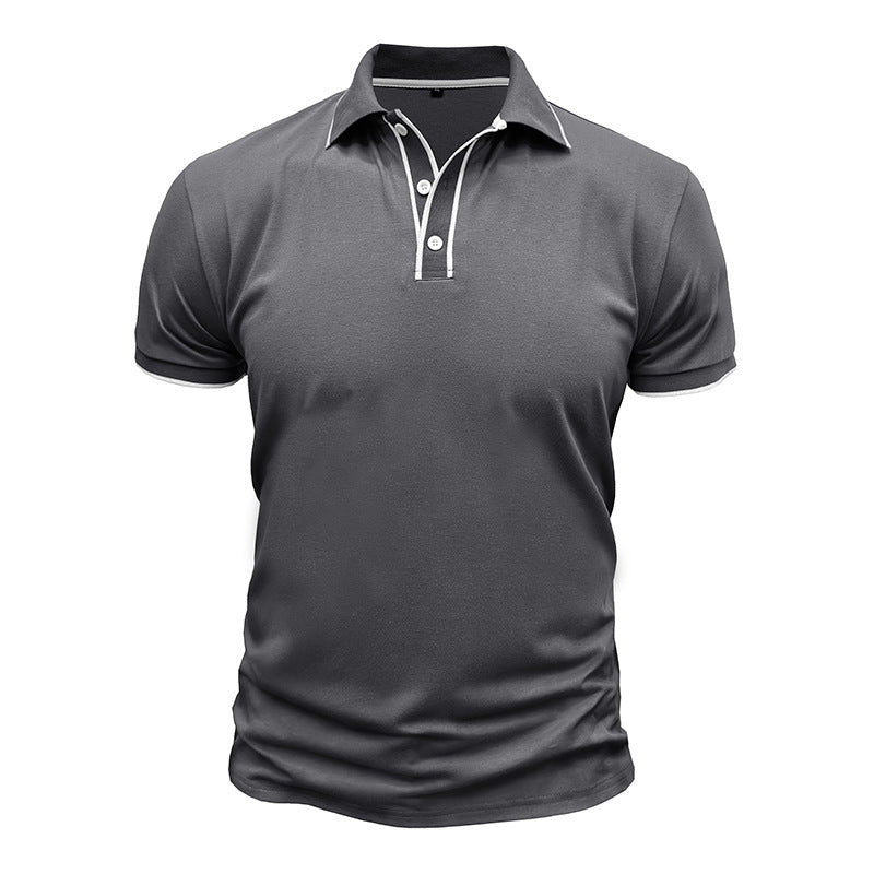 European And American Style Men’s Clothing Short Sleeve Lapel Jacquard