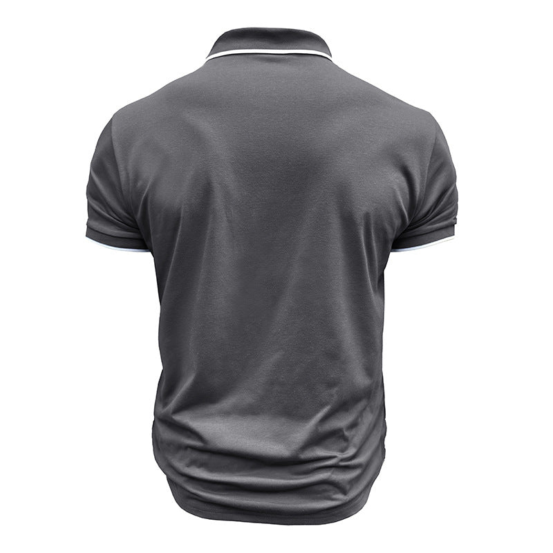 European And American Style Men’s Clothing Short Sleeve Lapel Jacquard