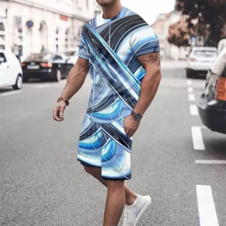 Fashion Simple Men’s Loose 3D Short Sleeve Suit