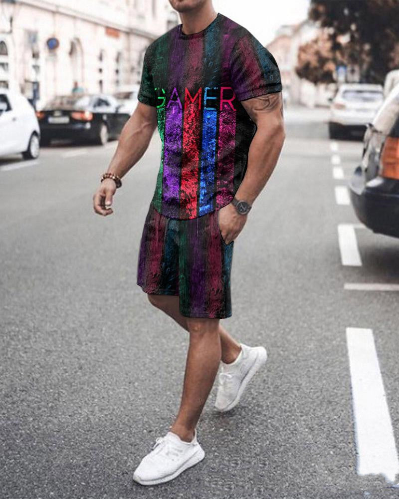 Fashion Simple Men’s Loose 3D Short Sleeve Suit