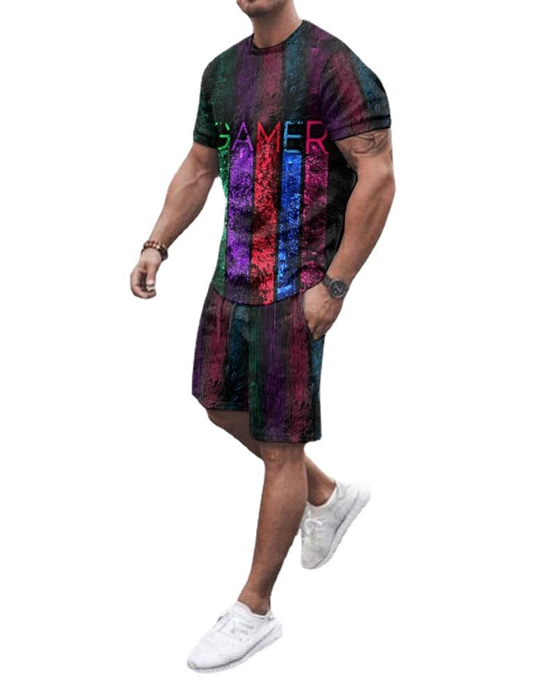 Fashion Simple Men’s Loose 3D Short Sleeve Suit