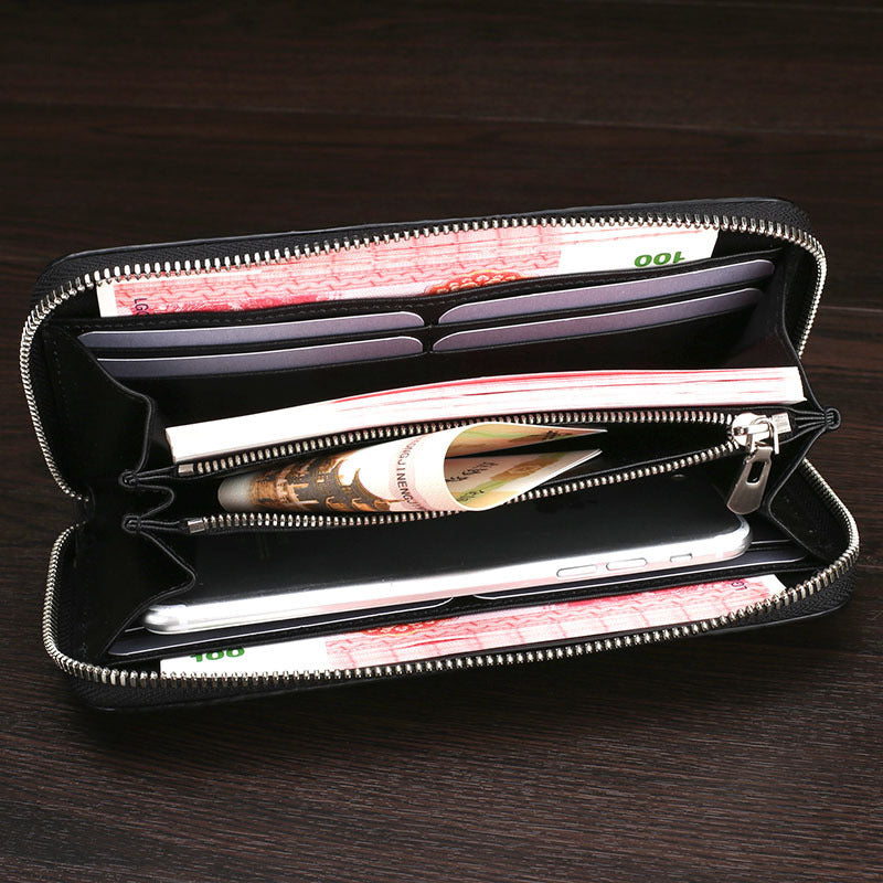 Skin Bone Leather Wallet Men’s Long Hand