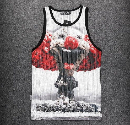 Skull Mesh Tank Top Other Variants Available - Clown / XXL