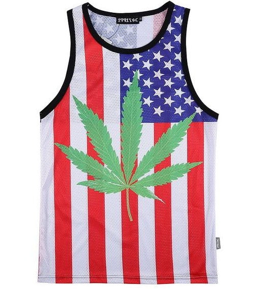 Skull Mesh Tank Top Other Variants Available - Leaves / XL