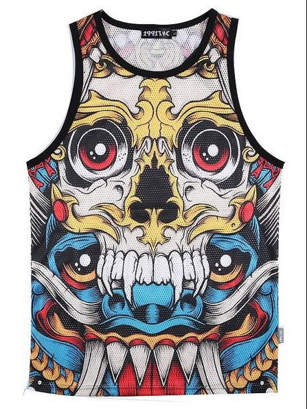 Skull Mesh Tank Top Other Variants Available - Monster / XL
