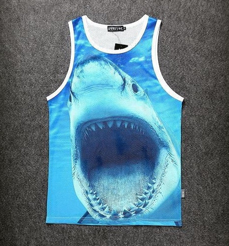 Skull Mesh Tank Top Other Variants Available - Shark mouth / XXL