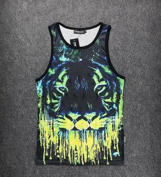 Skull Mesh Tank Top Other Variants Available - Tiger / M