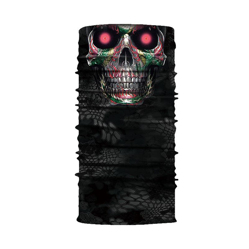 3D Digital Skull Printing Cycling Seamless Magic Scarf - AC155 / One size
