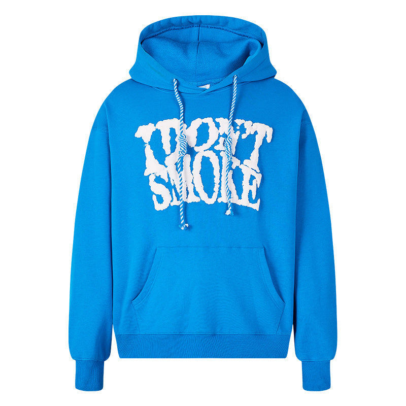 Blue Sky And White Clouds Three-dimensional Quit Smoking Logo Couple Sweater
