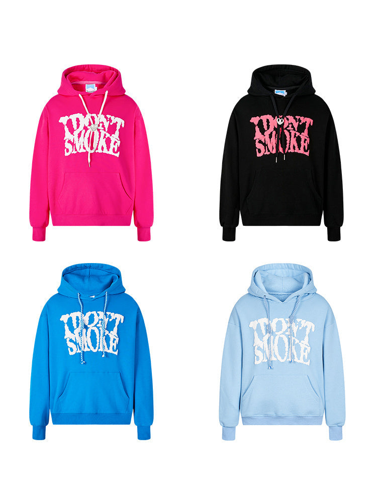 Blue Sky And White Clouds Three-dimensional Quit Smoking Logo Couple Sweater