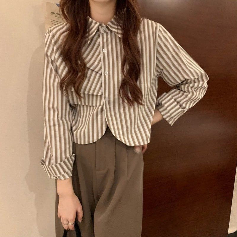 French White Shirt Women’s Spring Design Sense Niche Shirt Temperament High Sense Chic Beautiful Short Long Sleeve Top