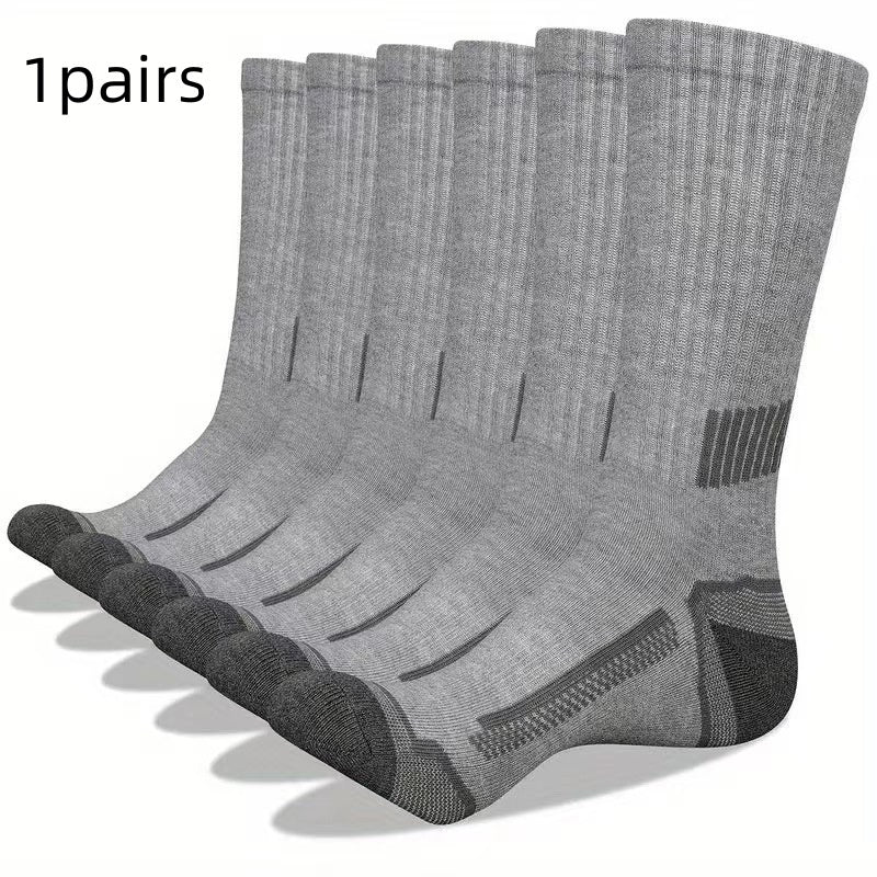 Men’s Simple Basketball Mid-calf Socks - Gray / 42To47 / 1Pairs
