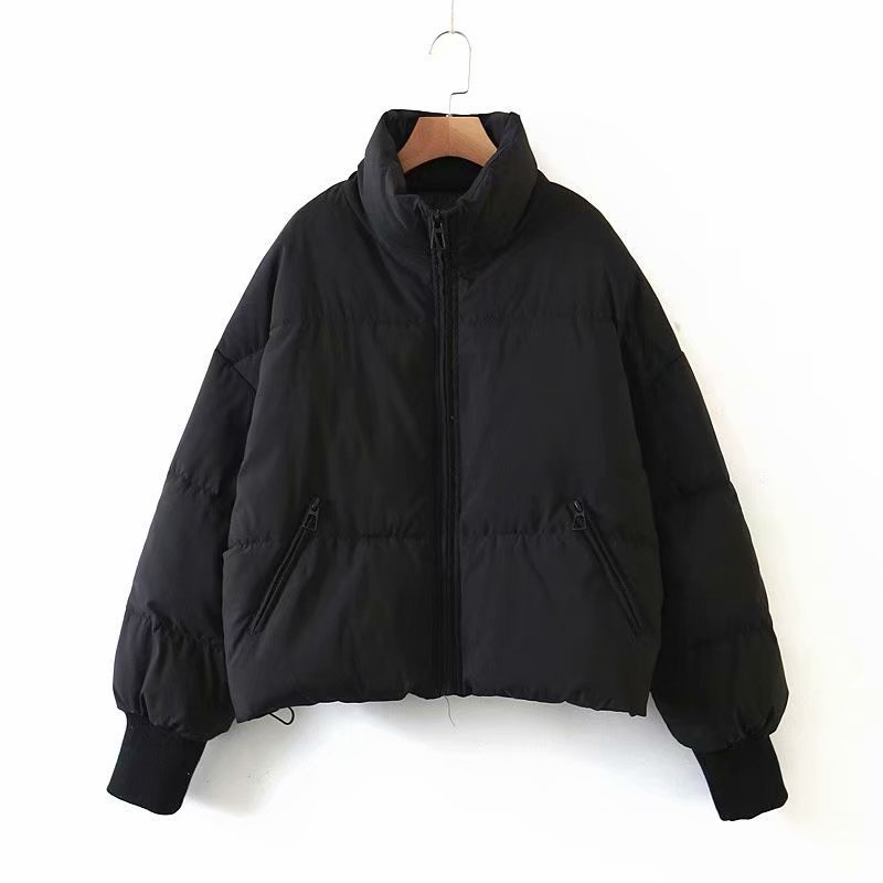 Women’s Urban Leisure Versatile Stand Collar Puffer Jacket Coat - Black / L