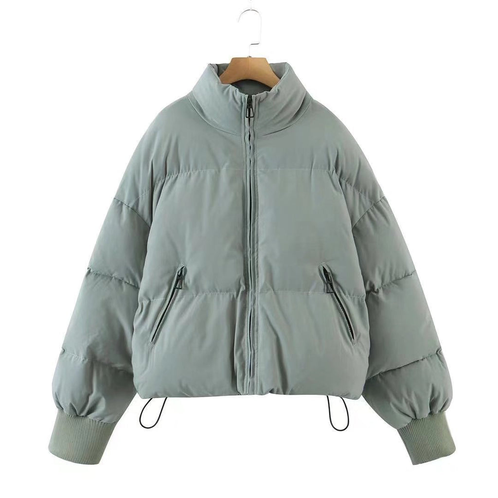 Women’s Urban Leisure Versatile Stand Collar Puffer Jacket Coat - Gray Green / XS