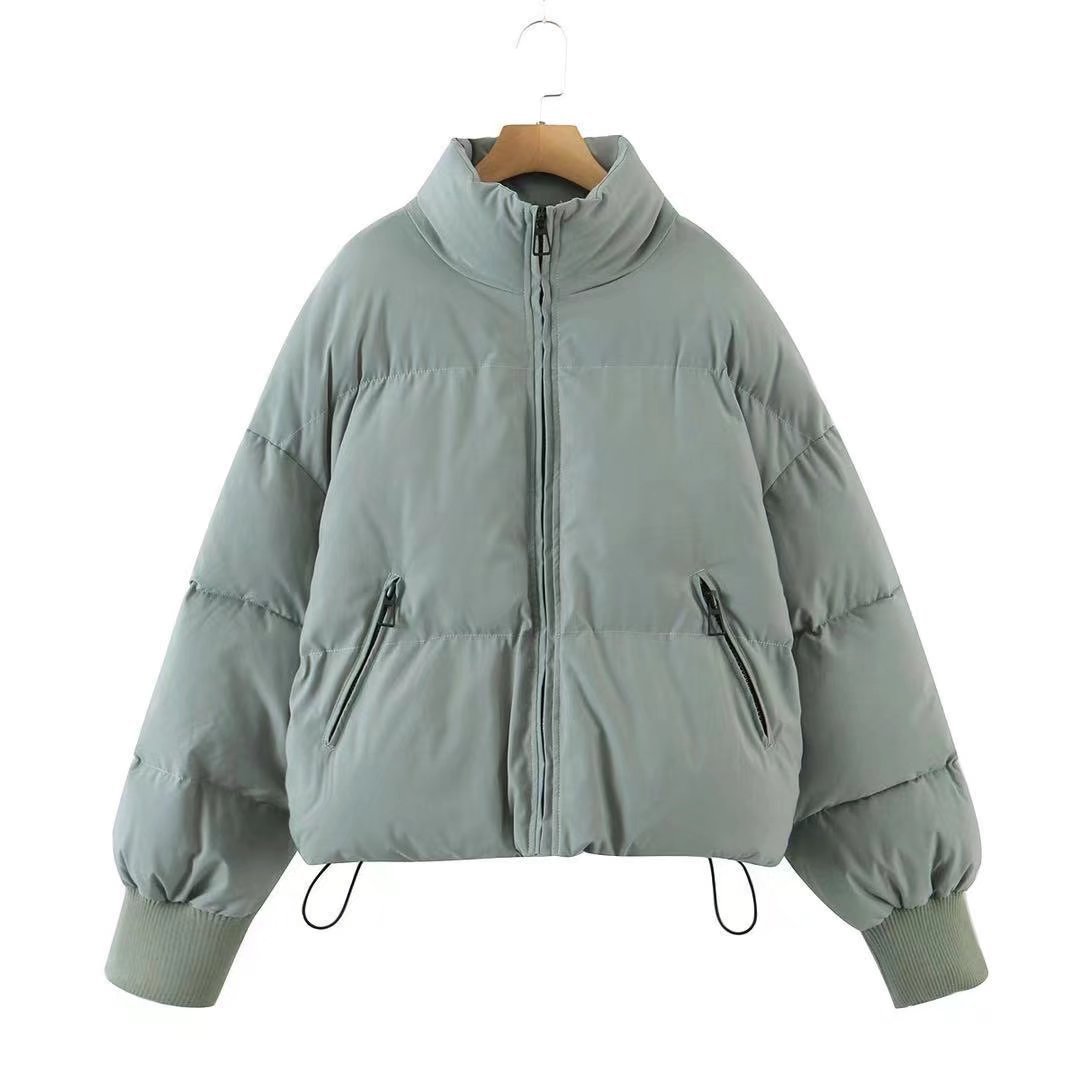 Women’s Urban Leisure Versatile Stand Collar Puffer Jacket Coat - Gray Green / XS