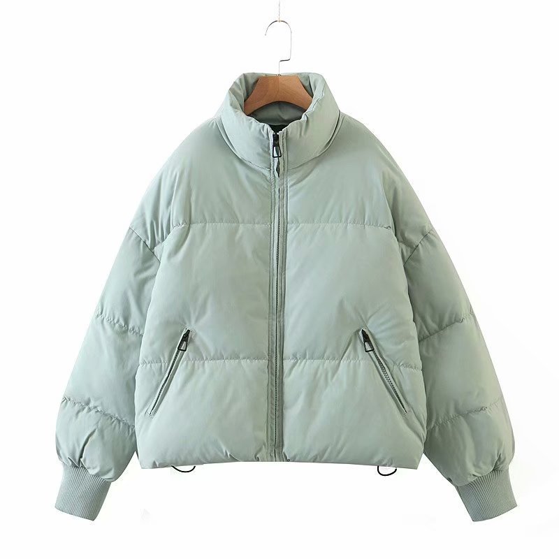 Women’s Urban Leisure Versatile Stand Collar Puffer Jacket Coat - Light Green / XS
