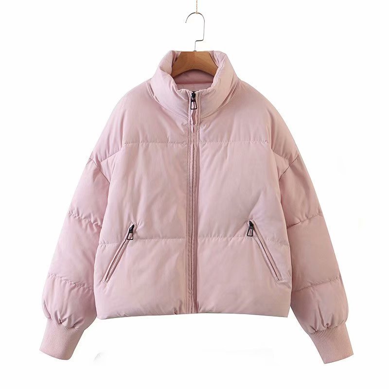 Women’s Urban Leisure Versatile Stand Collar Puffer Jacket Coat - Pink / XS