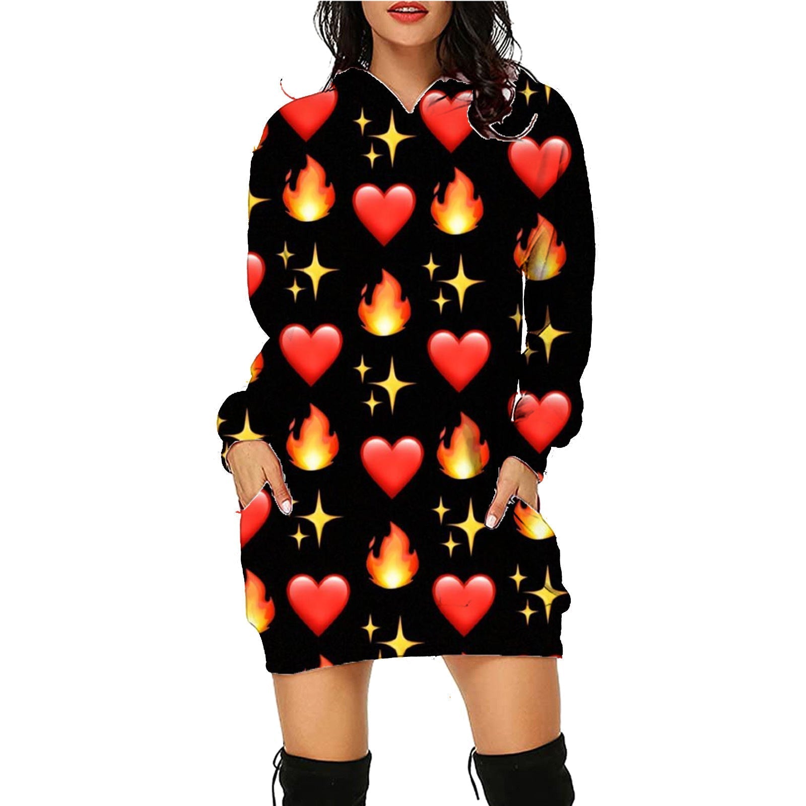 Halloween Print Long Hoodie With Pockets Sweater Long Sleeve Clothes Women - SC9 / S - 4