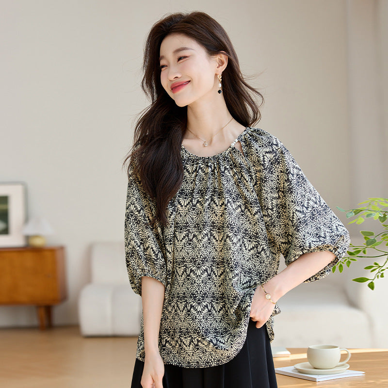 Women’s Loose Slimming 34 Sleeves Shirt
