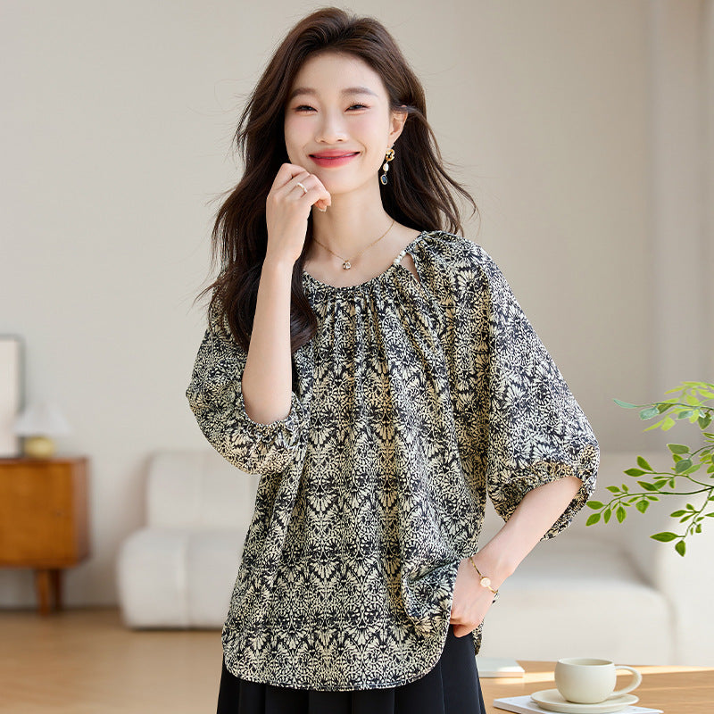 Women’s Loose Slimming 34 Sleeves Shirt