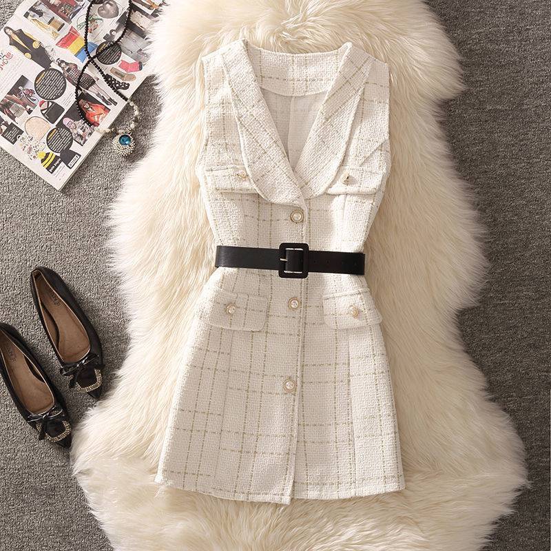 Women’s Slim Knitted Bottoming Shirt Vest - White One Piece Vest / S