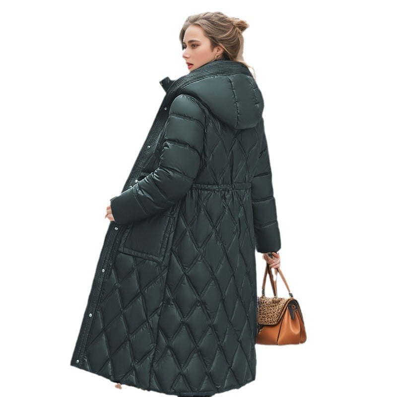Thick Mid-length Below The Knee Hooded Winter Women’s Down Jacket