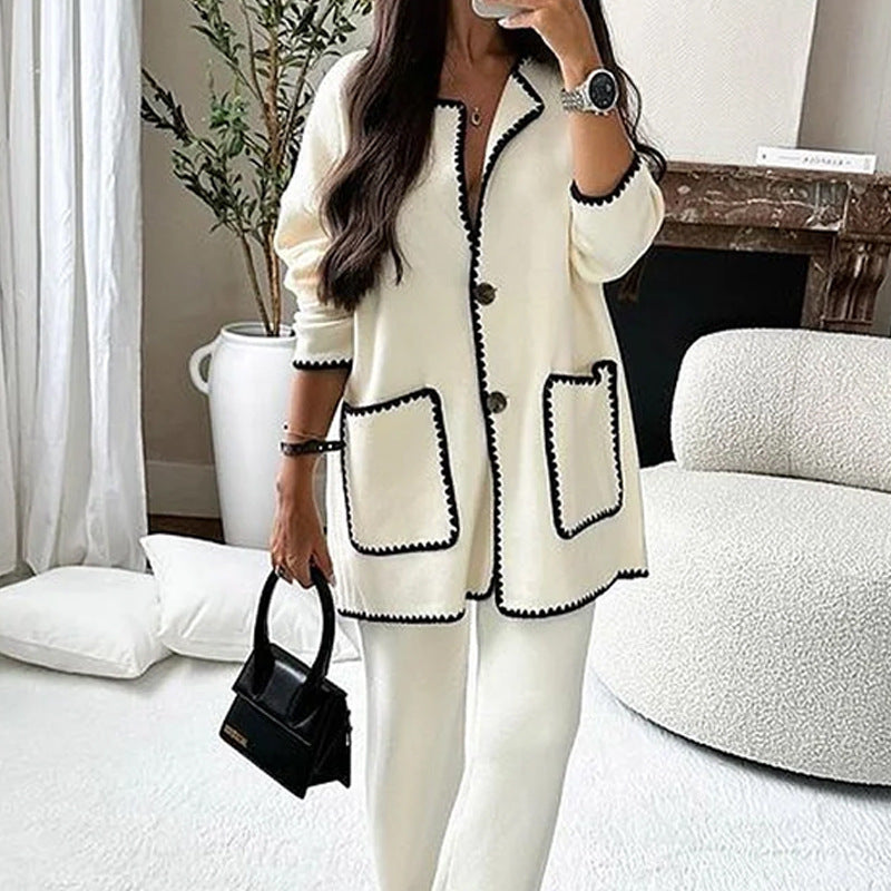Women’s Suit Fashion Casual Loose Solid Color Two-piece Set