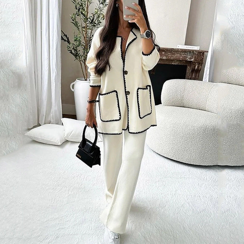 Women’s Suit Fashion Casual Loose Solid Color Two-piece Set