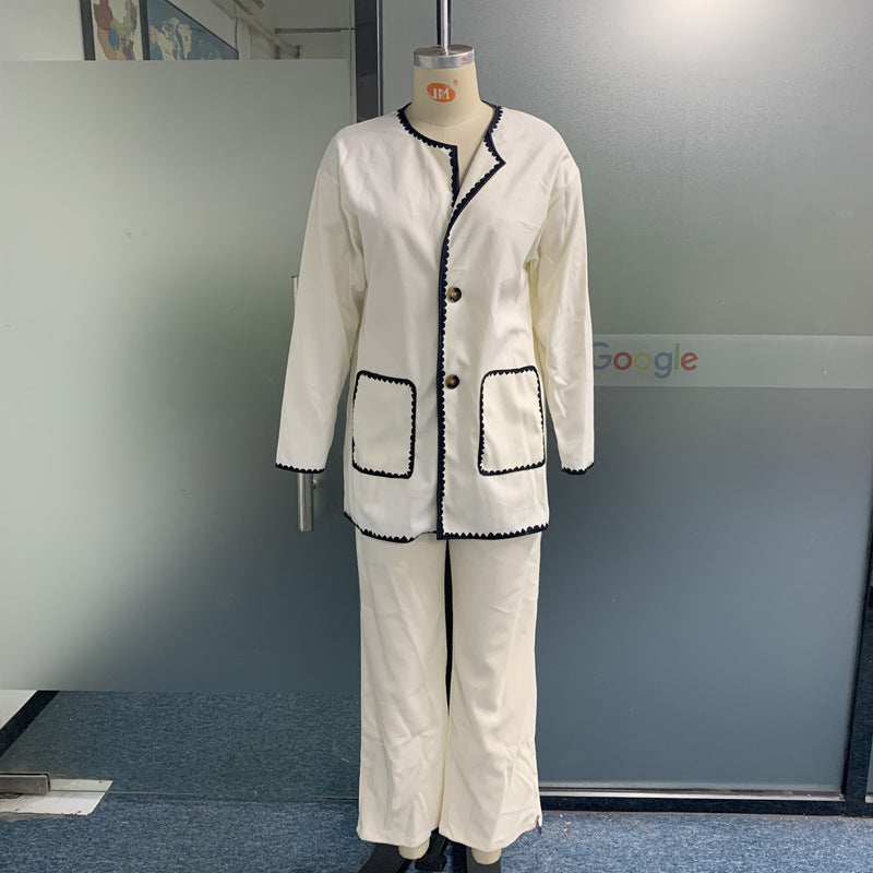 Women’s Suit Fashion Casual Loose Solid Color Two-piece Set