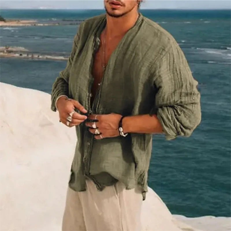 Half Sleeve Shirt Men’s Clothing Handsome Trendy Casual - Green / S