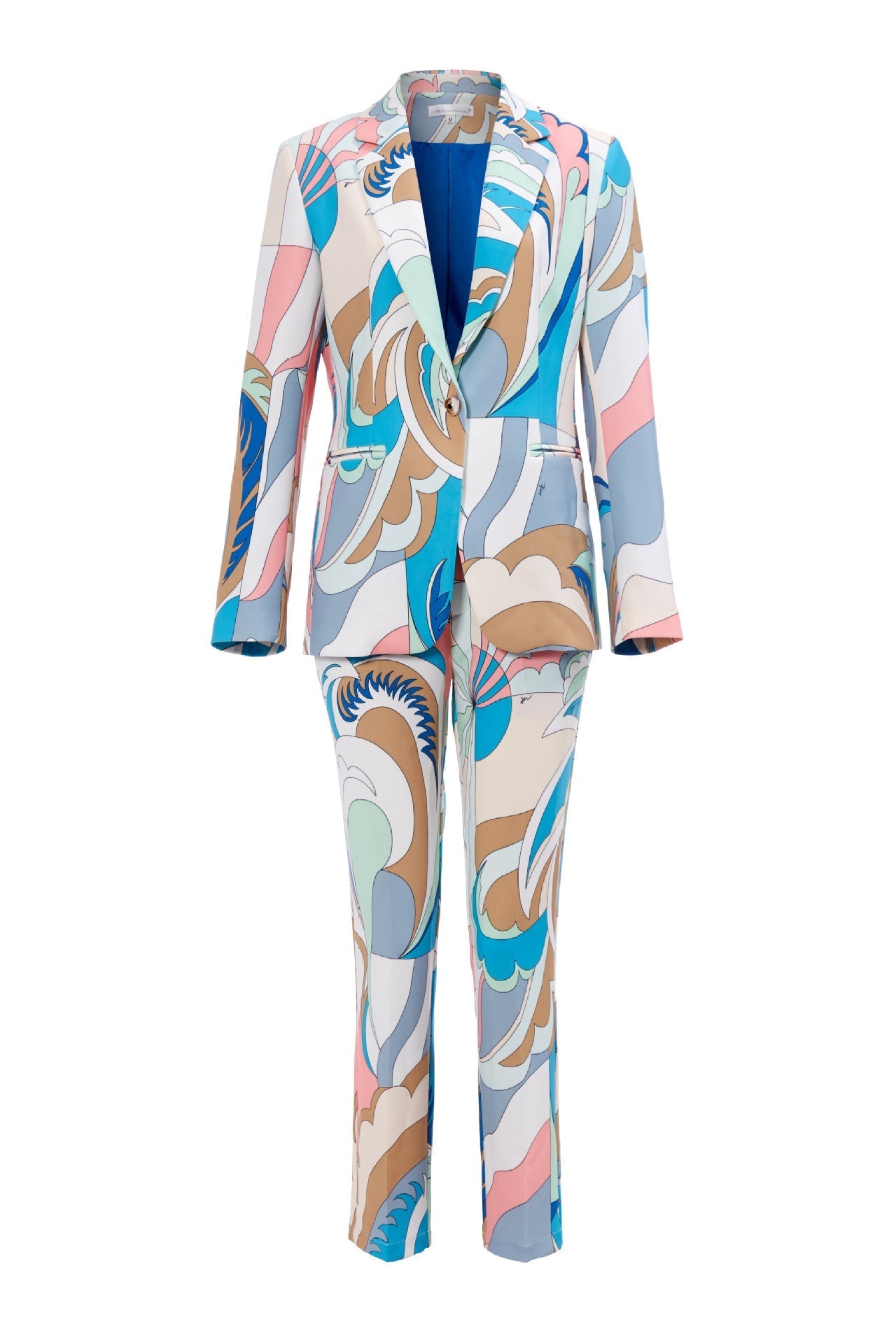 New Print Women’S Suit In Autumn And Winter - Blue / S