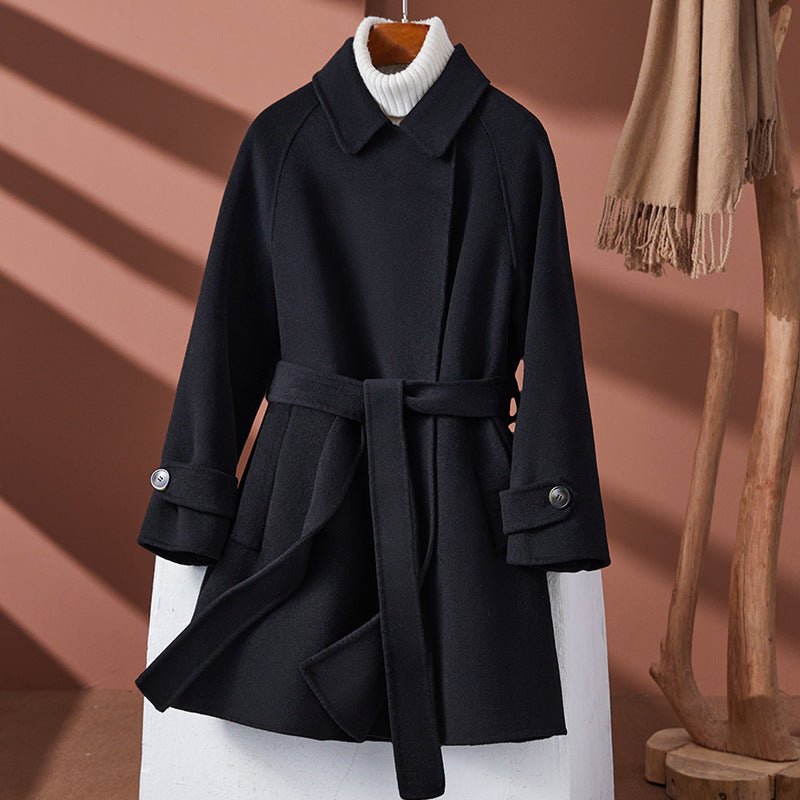 Fashion Personality Reversible Cashmere Coat Women - Black / XS