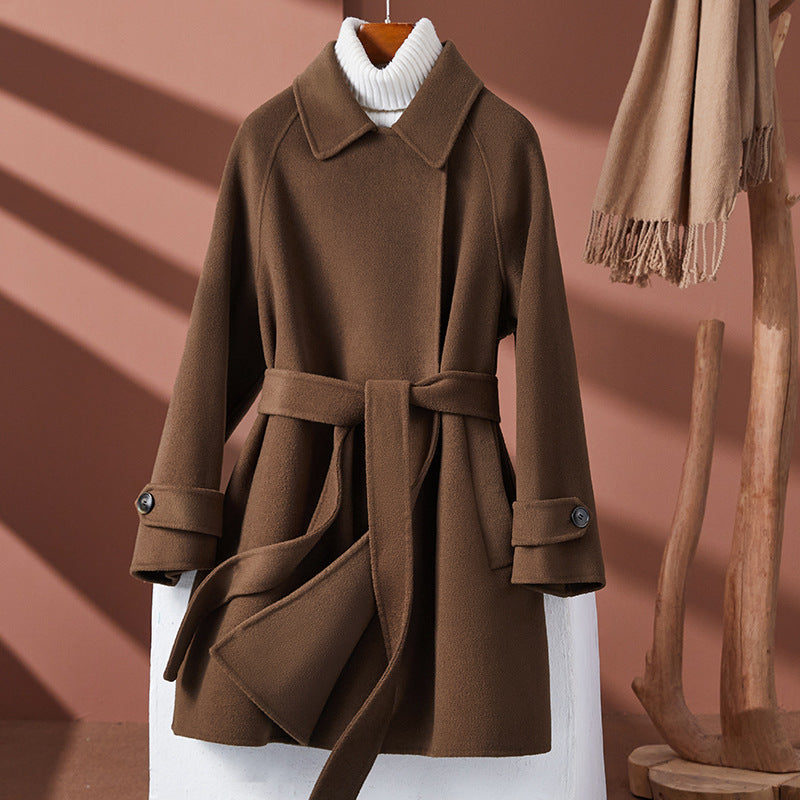 Fashion Personality Reversible Cashmere Coat Women - Brown / XS