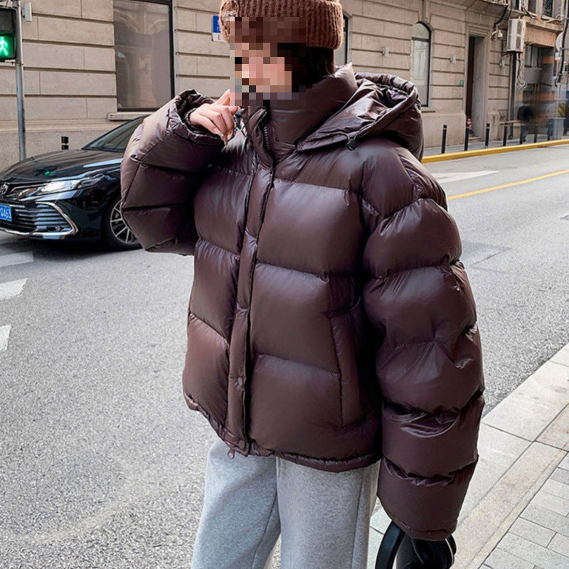 Maillard Bread Coat Winter Thick Short Down Jacket - Brown / S