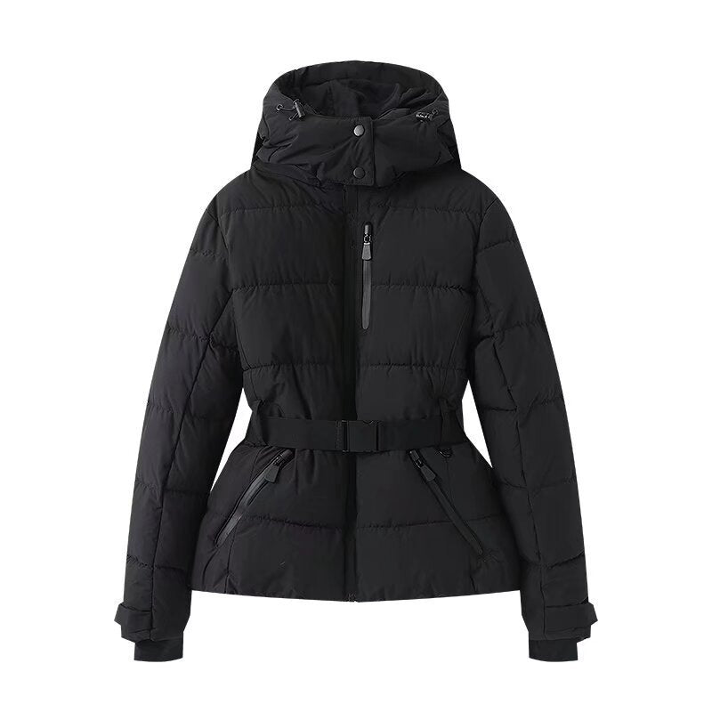 Women’s Waist Slimming With Belt Cotton-padded Jacket