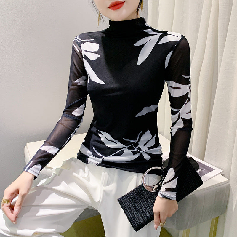 Women’s Long Sleeve Autumn And Winter Ocean Graceful Slim-fit Tops