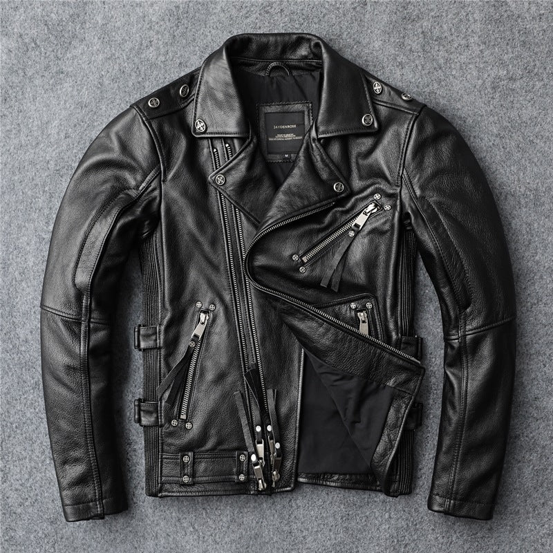 Slim Fit Soft First Layer Cowhide Biker’s Leather Jacket