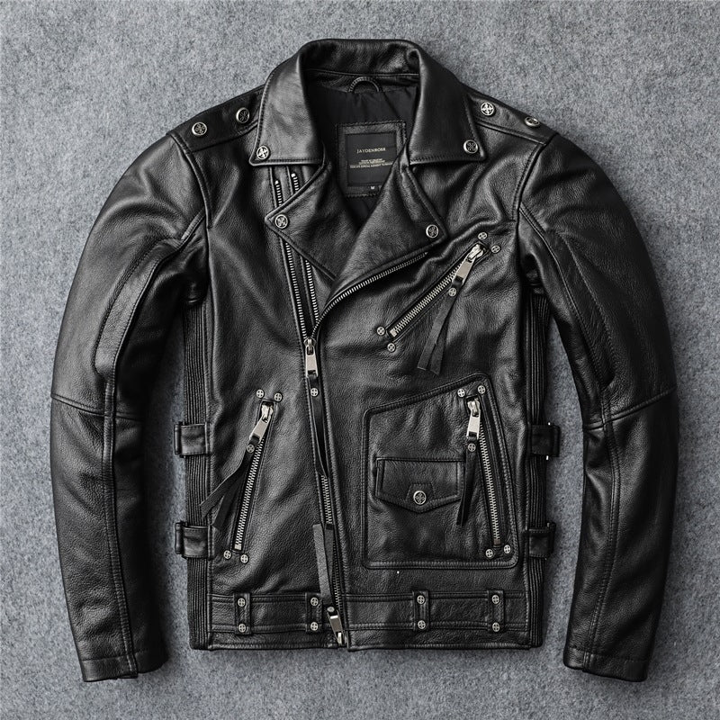 Slim Fit Soft First Layer Cowhide Biker’s Leather Jacket