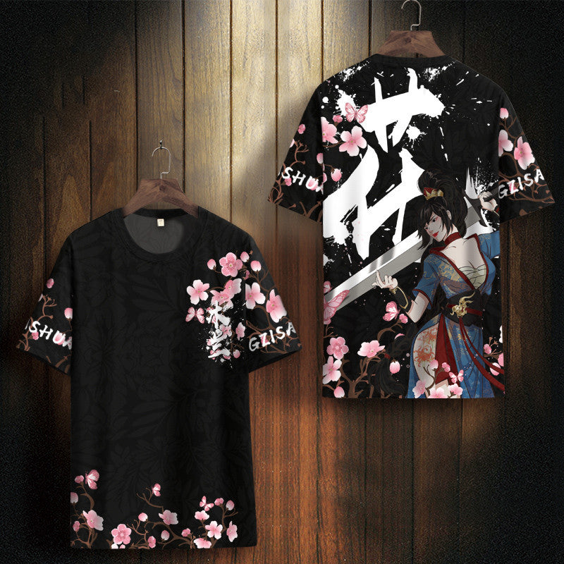 Printed popular logo casual T-shirt - 1022T / 5XL