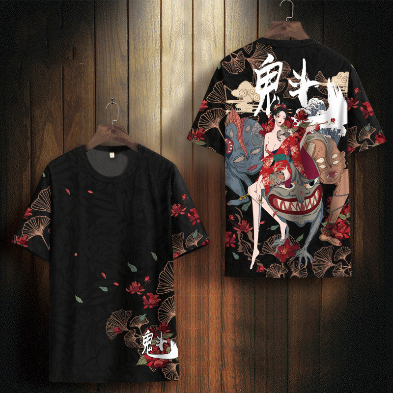 Printed popular logo casual T-shirt - 1239T / 4XL